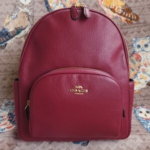 Coach refined pebble leather Court backpack